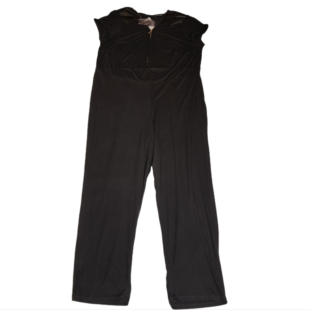 NWT Ashley Stewart Black Stretchy Jumper Short Sleeves Size 22/24 3X